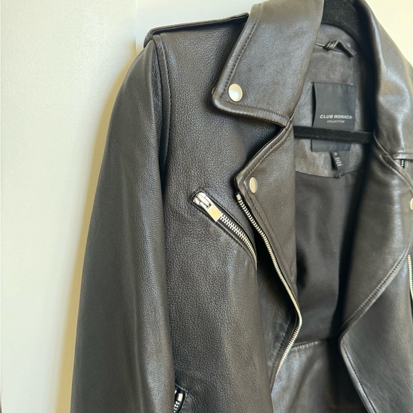 100% Leather Club Monaco Gracella Moto Biker Jacket - Picture 3 of 5